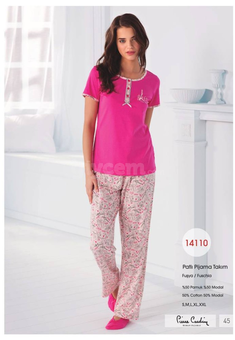 Pierre Cardin Bayan Yazlık Patlı Pijama Takımı 14110