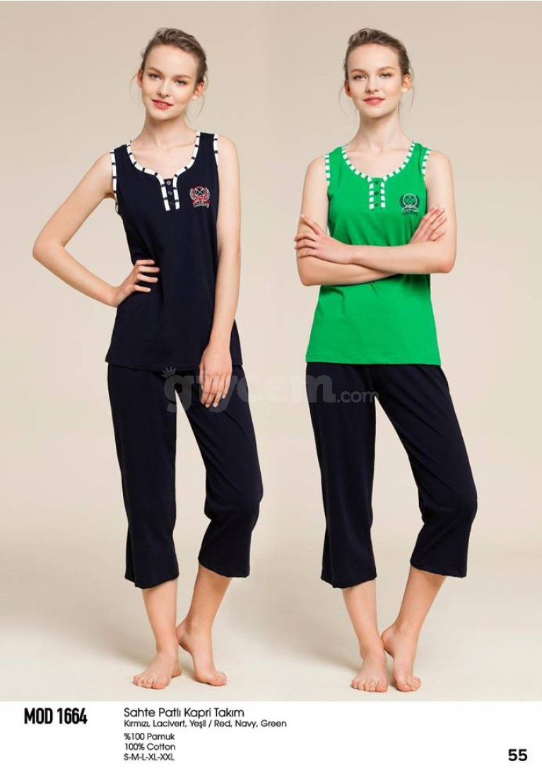 Mod Collection Bayan Sahte Patlı Kapri Takım 1664