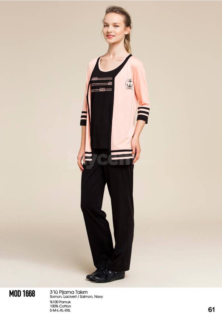 Mod Collection Bayan 3'lü Pijama Takım 1668