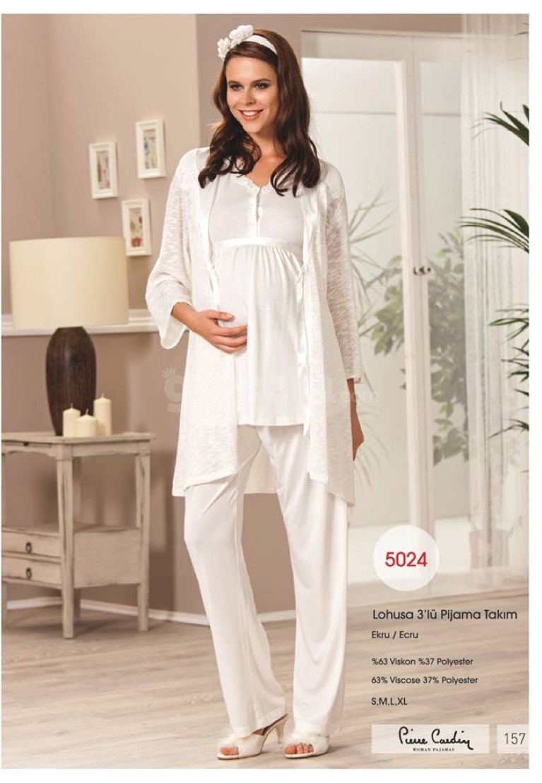 Pierre Cardin Bayan Lohusa 3'lü Pijama Takım 5024