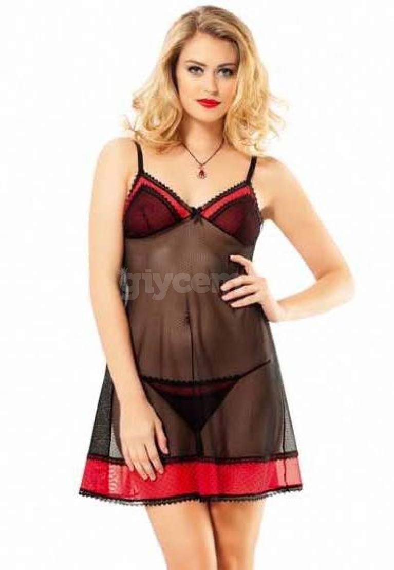 Nurteks-Transparan-Babydoll-String-5085