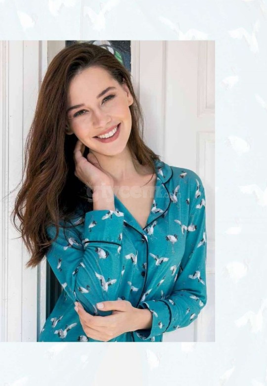 Yeni İnci Gömlek Yaka Pijama Takım BPJ1320