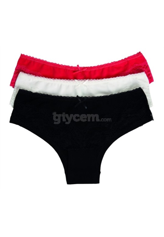 Pierre Cardin 2430 Dantelli Slip 3’Lü Ekonomik Paket Karışık 