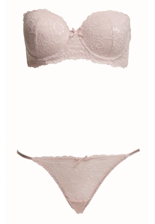 Pierre Cardin 4563 Push Up Dantelli Straplez Sütyen Takım Pudra