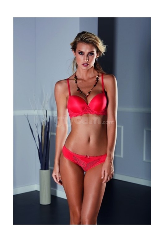 Pierre Cardin 4565 Brook Push Up Regular Sütyen Takım Vişne