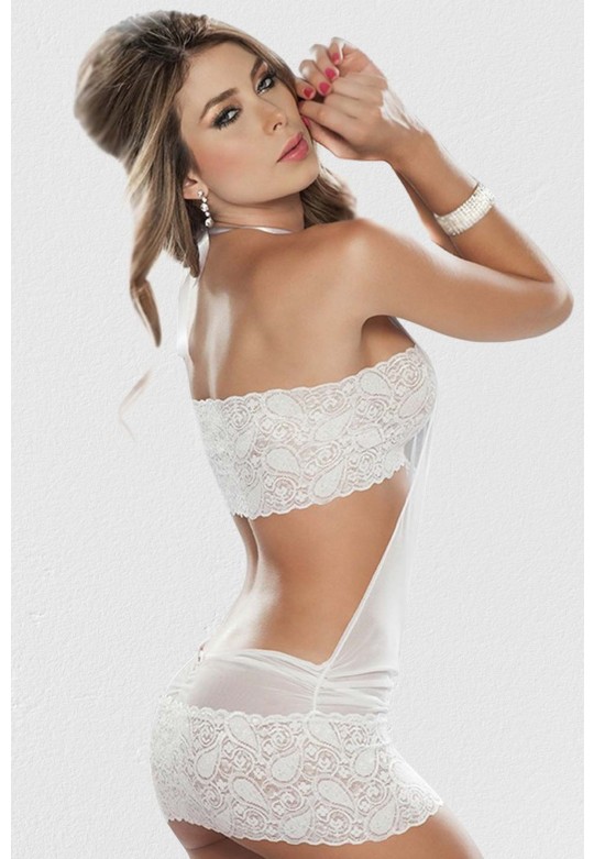 Mite Love Fantezi Gecelik Dantelli Beyaz ML-1211