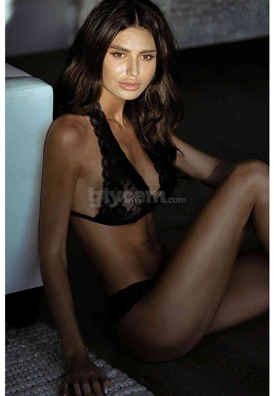 Merry See Sexy Dantel Sütyen Külot Takım İç Giyim Siyah MS2404-Siyah
