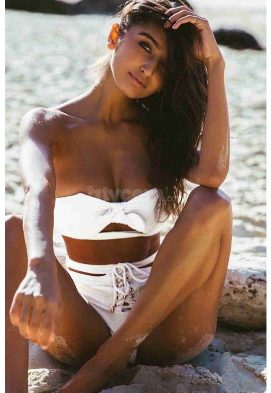 Angelsin Özel Tasarım Bikini Üst Beyaz MS41268-Beyaz