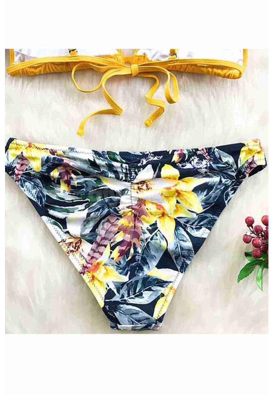 Angelsin Çiçekli Bikini Alt Çok Renkli MS41059-Çok Renkli