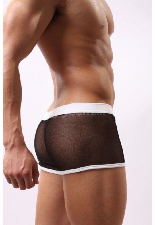 Merry See Erkek Siyah Beyaz Transparan Boxer MS7485