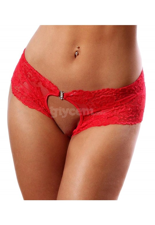 Merry See Kırmızı Özel Bölgesi Açık Seksi Külot MS7610