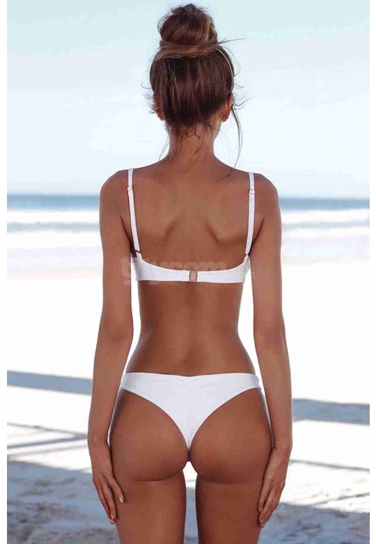 Angelsin Bikini Tek Üst Beyaz MS42558-Beyaz