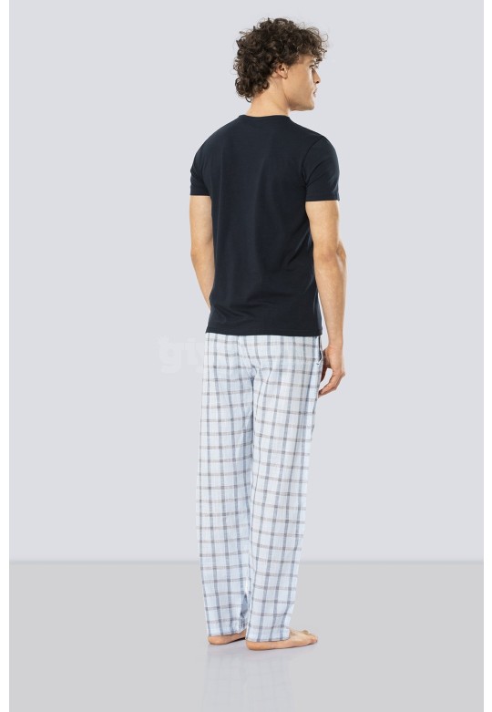Cacharel Kısa Kollu Poplin Pijama Takım  2184/MAVİ