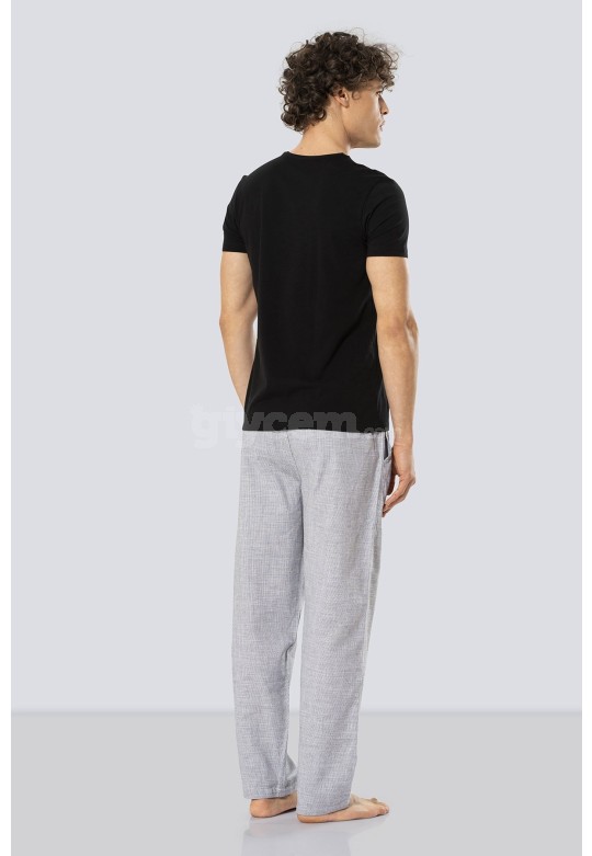 Cacharel Kısa Kollu Poplin Pijama Takım  2187/SİYAH