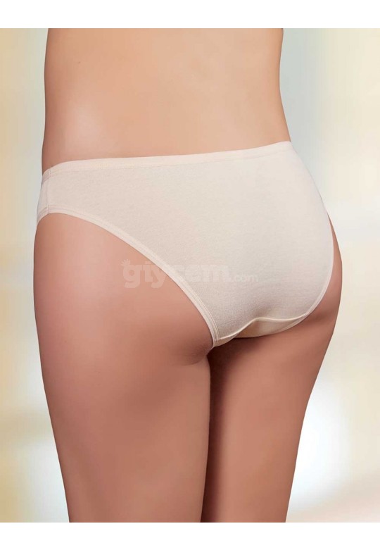 Şahinler Lastik Biyeli Pantolon Ribana Külot Krem MB023-KR