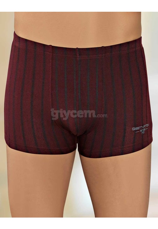 Şahinler Likralı Modal Çizgili Erkek Boxer Bordo ME123-BRDSH