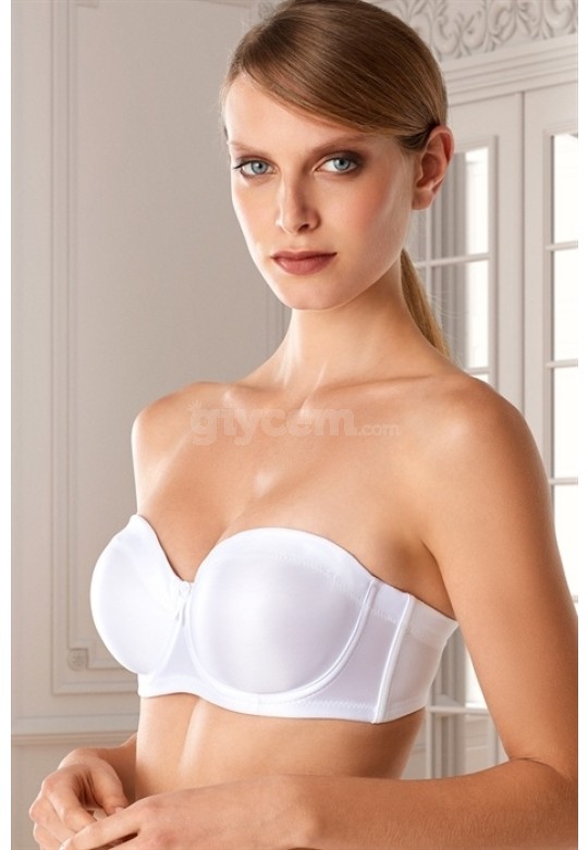 Pierre Cardin Straplez Balenli Toparlayıcı Sütyen 7031_BEYAZ