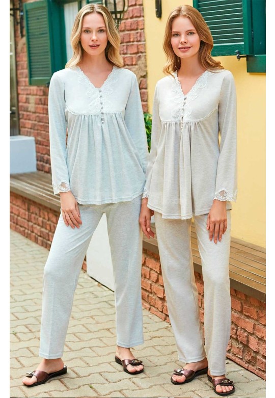Bone Club Uzun Kollu Lohusa Hamile Pijama Takım 5130
