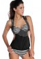 Angelsin Siyah Beyaz Cizgili Bikini Tek Alt MS4185 Fırsat Ürünü (Resimdeki Renk-40)