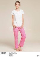 Mod Collection Bayan Sahte Patlı Pijama Takım 1676