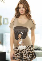 Anıt İç Giyim Baskılı Babydoll 4251