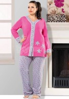 Gümüş Bayan Büyük Beden Pijama Takım 9385