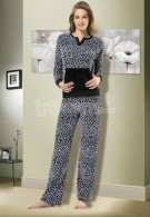 Gümüş Bayan Kadife Pijama Takım 9362