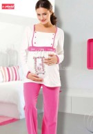 Gümüş Bayan Hamile Pijama Takımı 9345